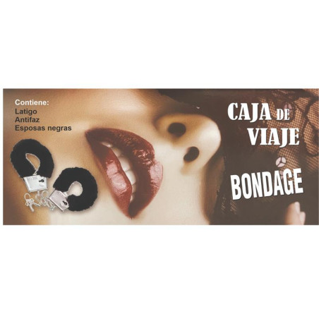 Caja de Bondage con Esposas, Látigo y Antifaz