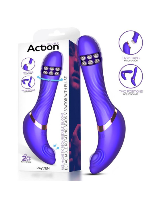 Rayden Vibrador con Pulsación y Bolas Internas Desmontable Dos Posiciones