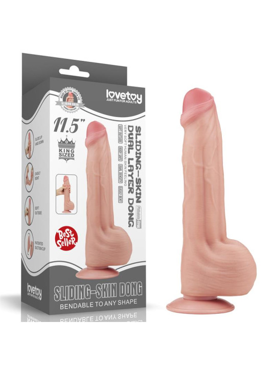 Dildo Dual Layer Piel Retractil 11.5