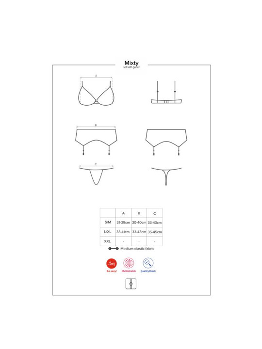 Mixty Set de 3 Piezas Negro