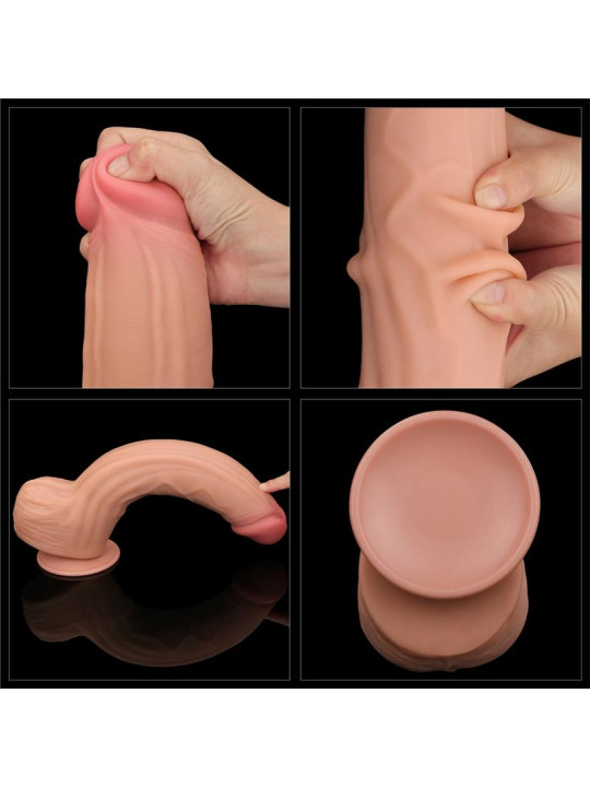 Dildo Dual Layer Piel Retractil 12