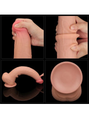 Dildo Dual Layer Piel Retractil 13.5