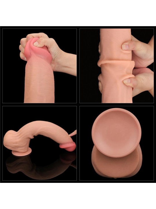 Dildo Dual Layer Piel Retractil 14