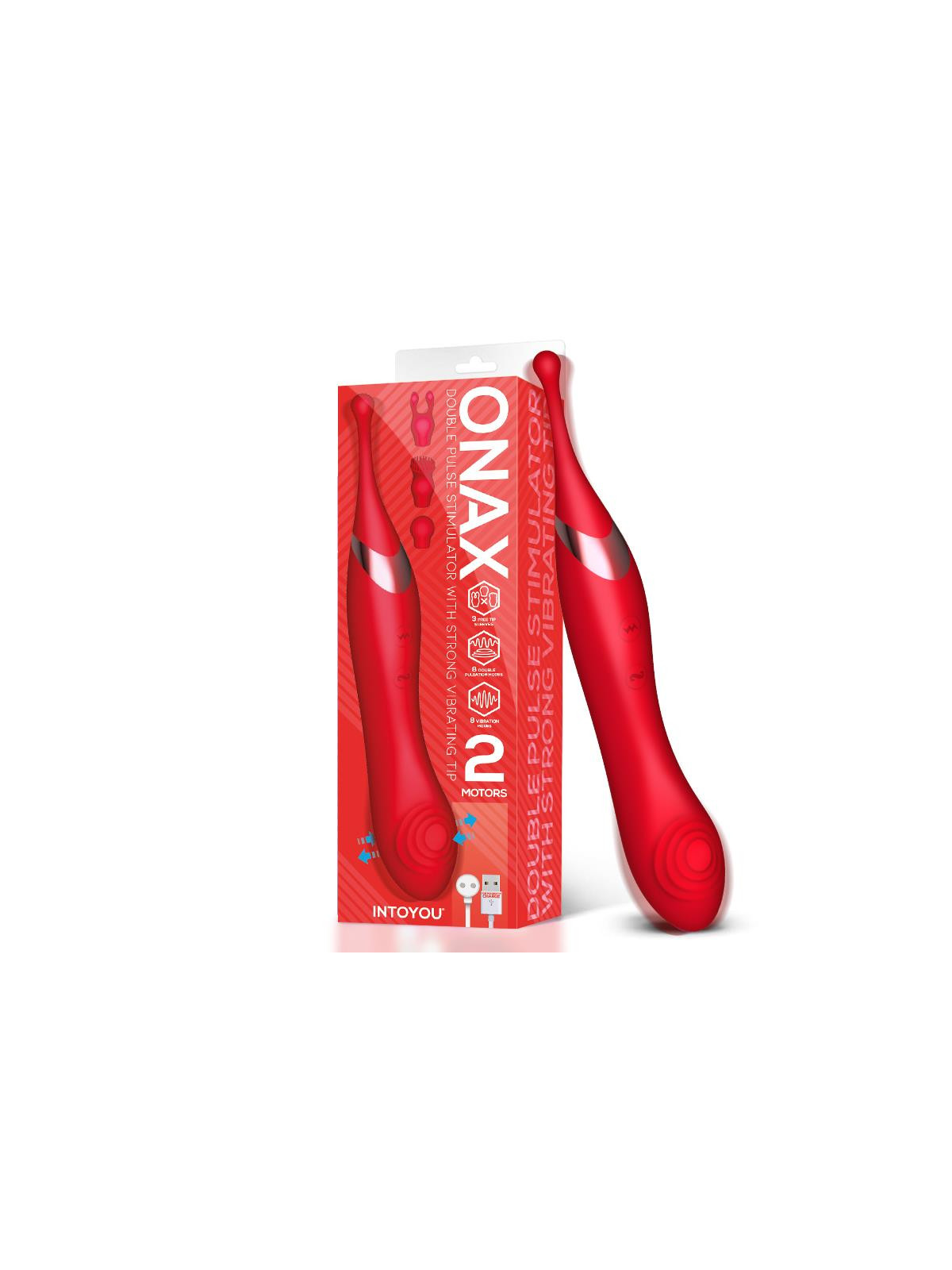 Onax Estimulador Doble Vibrador de Punto y Doble Pulsación USB