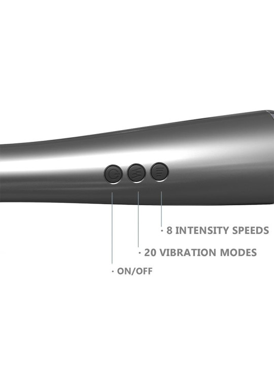 Graphity Wand Masajeador High-Tech Súper Potente Inalámbrico USB Color Grafito Silicona