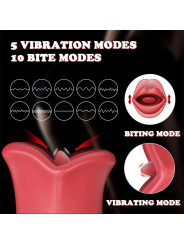 Ember Masajeador Forma Boca con Lameteo y Vibración USB Silicona