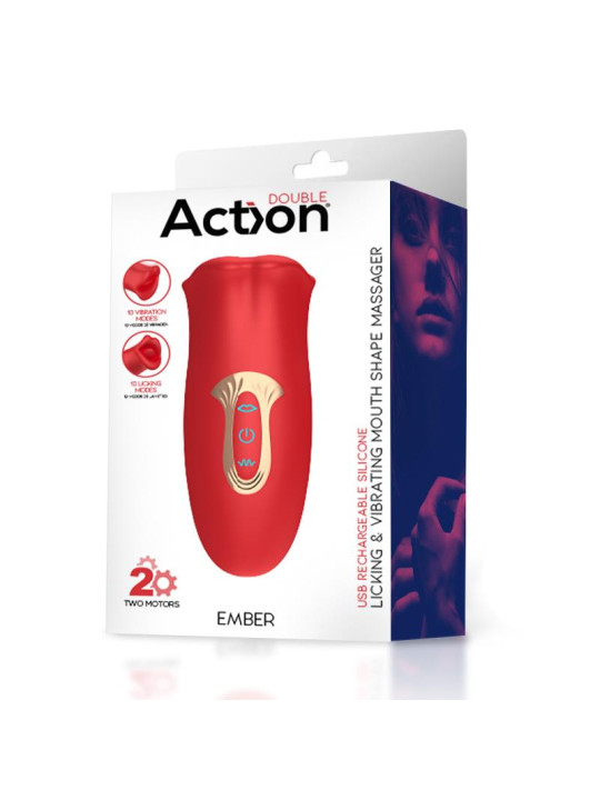 Ember Masajeador Forma Boca con Lameteo y Vibración USB Silicona