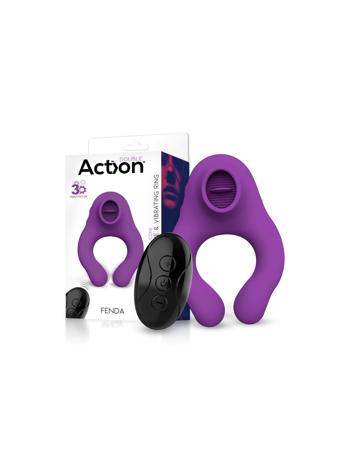 Fenda Anillo Vibrador con Lengua Estimulador y Control Remoto 3 Motores USB Magnético