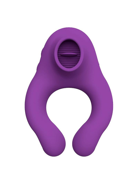 Fenda Anillo Vibrador con Lengua Estimulador y Control Remoto 3 Motores USB Magnético