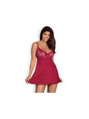 Rosalyne Babydoll y Tanga Rojo Talla S/M