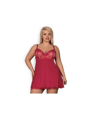 Rosalyne Babydoll y Tanga Rojo Talla S/M