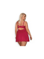 Rosalyne Babydoll y Tanga Rojo Talla S/M