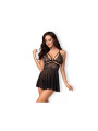 Set Babydoll y Tanga Negro