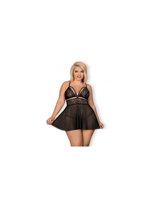 Set Babydoll y Tanga Negro