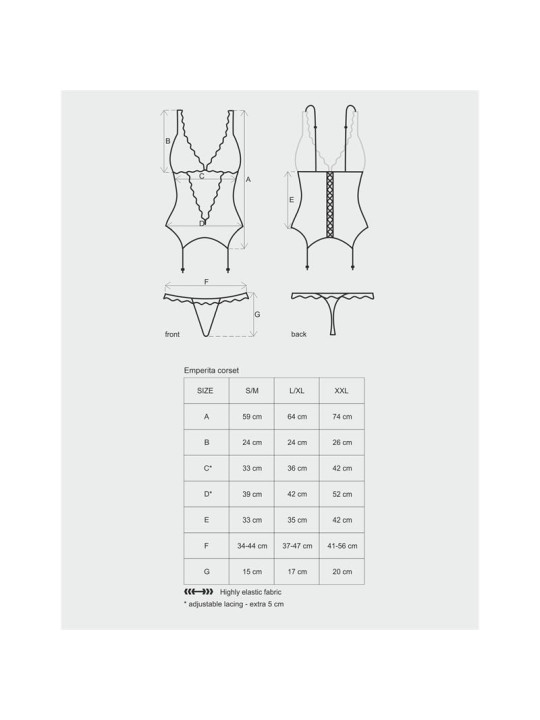 Emperita Corset y Tanga Color Negro