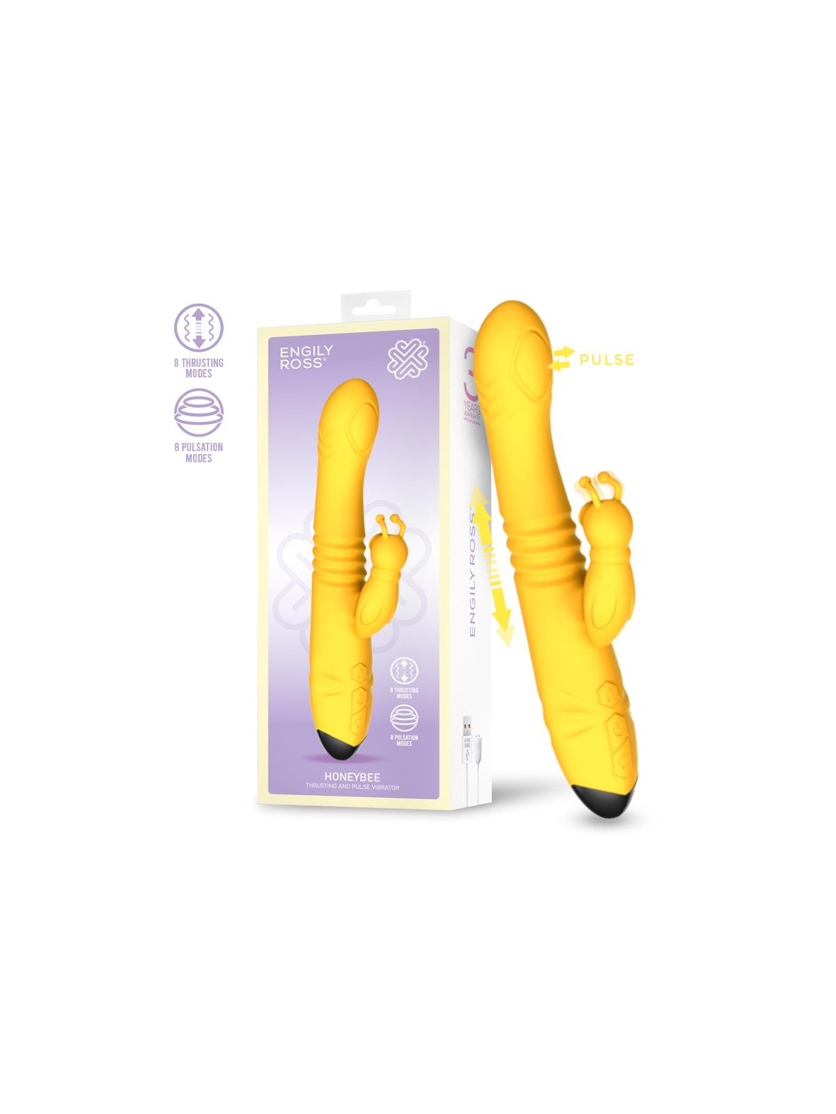 Honeybee Vibrador con Thrusting y Pulsación