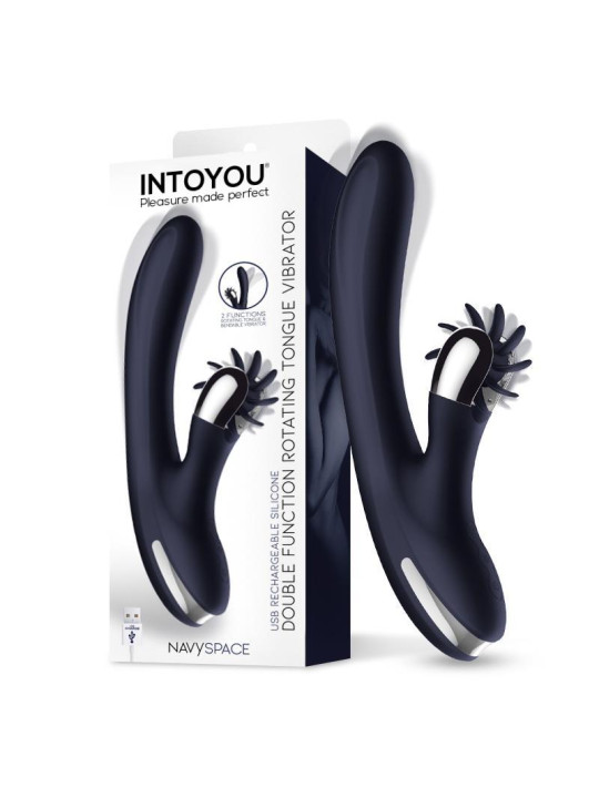 Navyspace Vibrador con Lenguas Rotadoras Azul