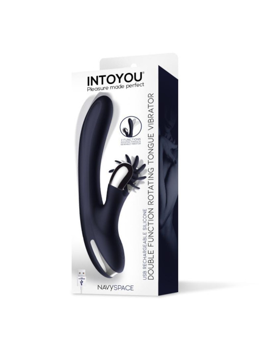 Navyspace Vibrador con Lenguas Rotadoras Azul