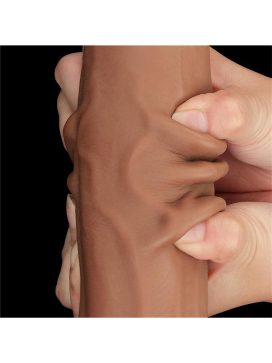 Dildo Dual Density Piel Desizante Retractil 11.5