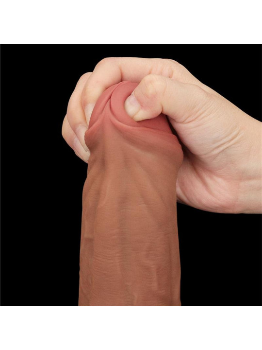 Dildo Dual Density Piel Desizante Retractil 11.5