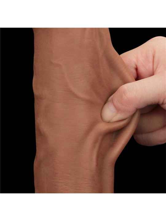 Dildo Dual Density Piel Desizante Retractil 11.5