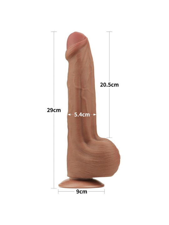 Dildo Dual Density Piel Desizante Retractil 11.5