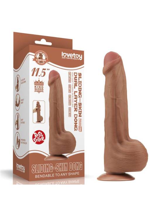 Dildo Dual Density Piel Desizante Retractil 11.5