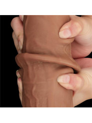 Dildo Dual Density Piel Deslizante Retractil 13.5