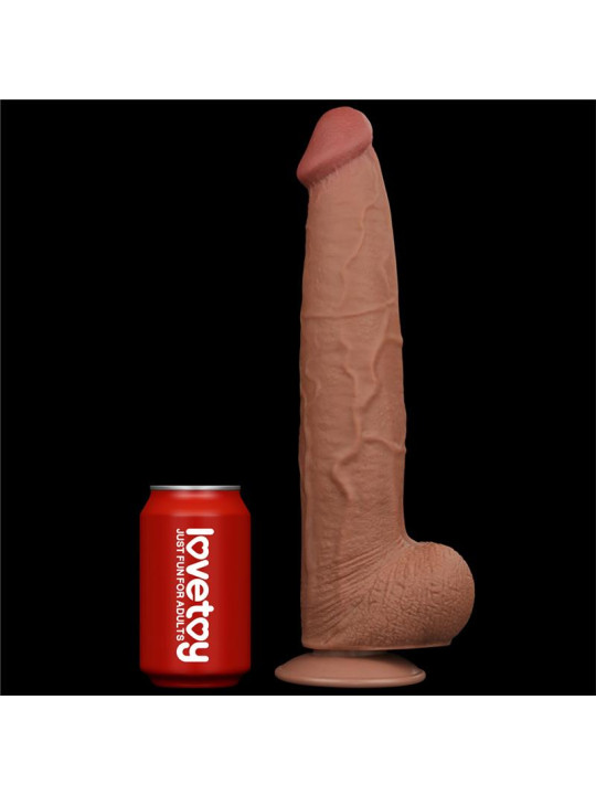 Dildo Dual Density Piel Deslizante Retractil 13.5