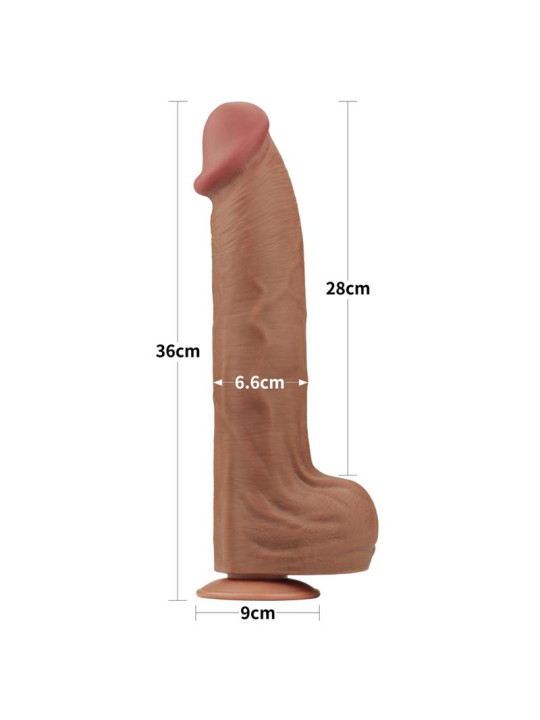 Dildo Dual Density Piel Deslizante Retractil 14