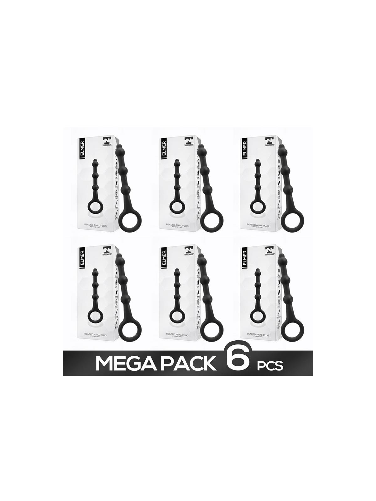 Pack de 6 Elmer Plug anal con Aro de Facil Extracción