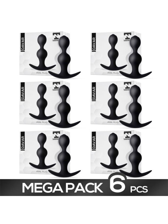 Pack de 6 Davar Plug Anal de Silicona