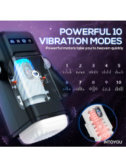 Elon Masturbador Inteligente Función Up and Down, Calor, Vibración y Soporte Movil