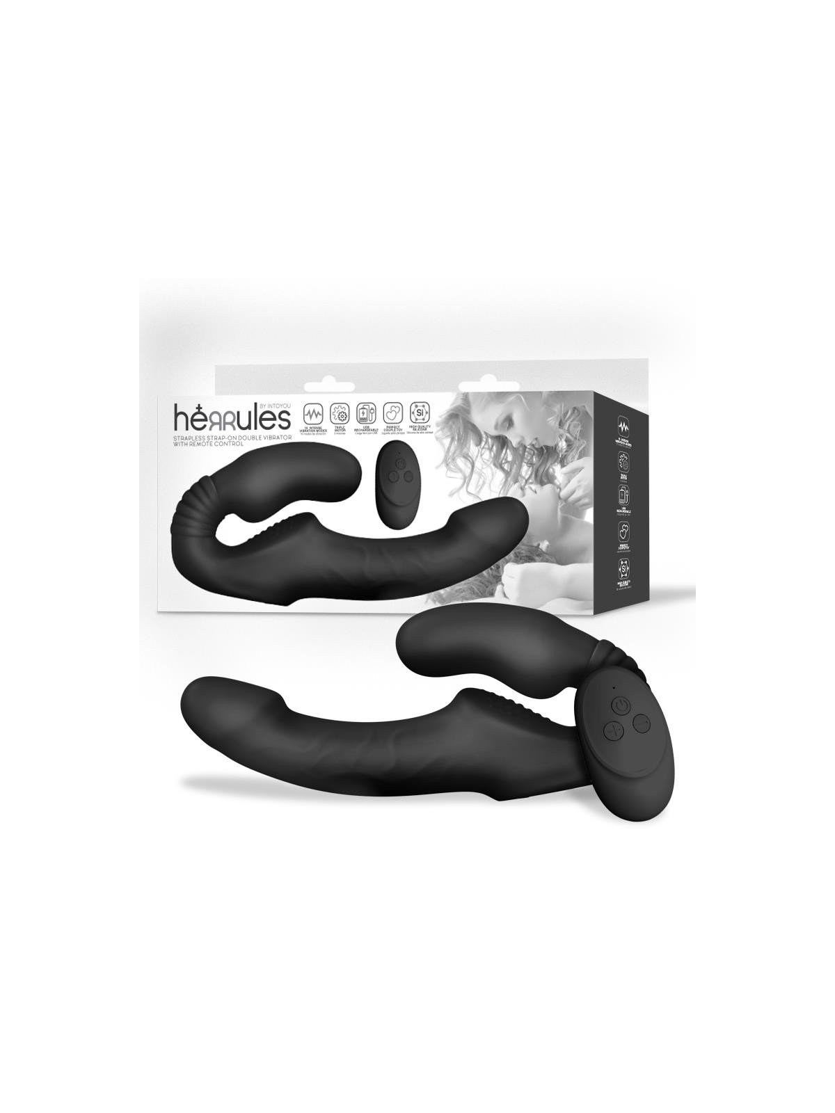 Strap on Vibrador Doble sin Arnés con Control Remoto