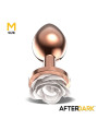 Plug Anal de Metal Oro Rosa con Rosa Blanca en la Base Talla M