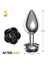 Plug Anal de Metal con Rosa Negra en la Base Talla S