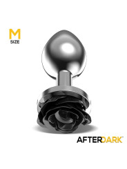 Plug Anal de Metal con Rosa Negra en la Base Talla M