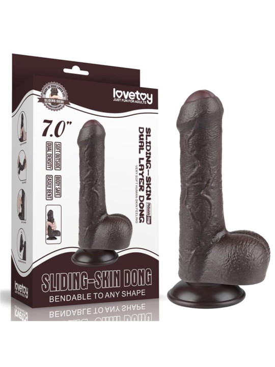 Dildo Dual Layer Piel Retractil 7