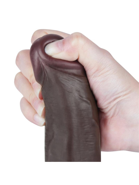 Dildo Dual Density Piel Deslizante Retractil 8.5