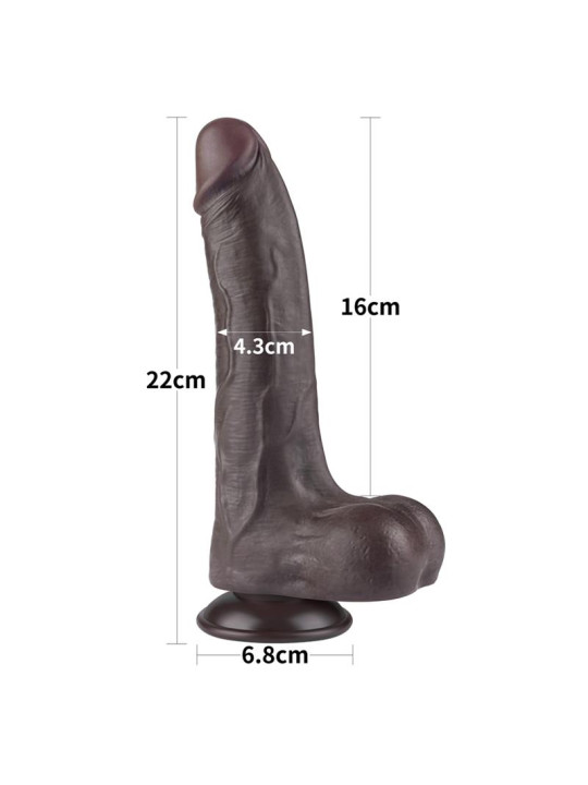 Dildo Dual Density Piel Deslizante Retractil 8.5