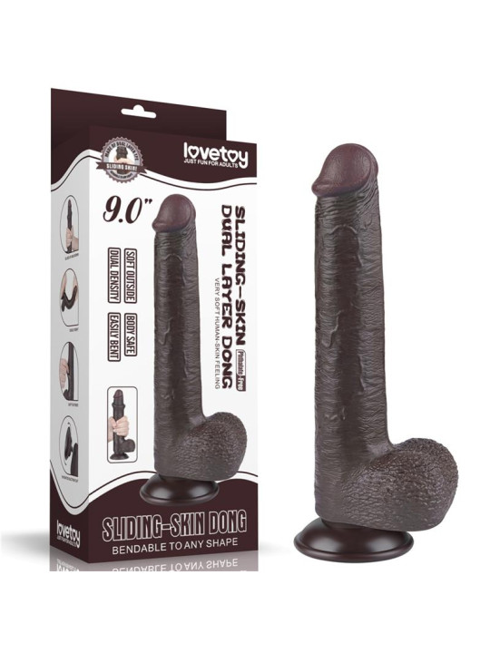 Dildo Dual Density Piel Deslizante Retractil 9