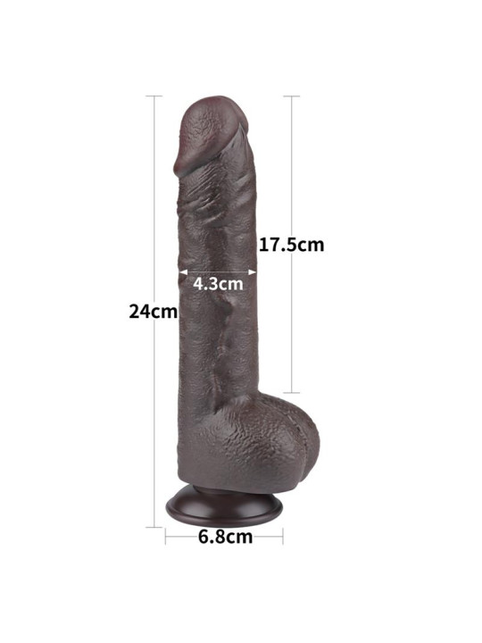 Dildo Dual Layer Piel Deslizante Retractil 9.5