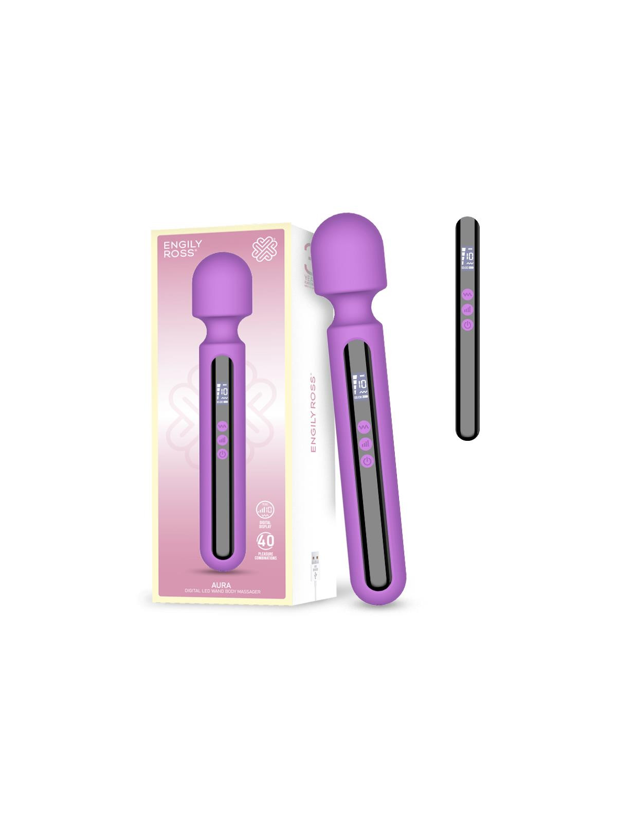 Aura Masajeador con Pantalla Digital, Gran Tamaño y Potencia 29.5 cm