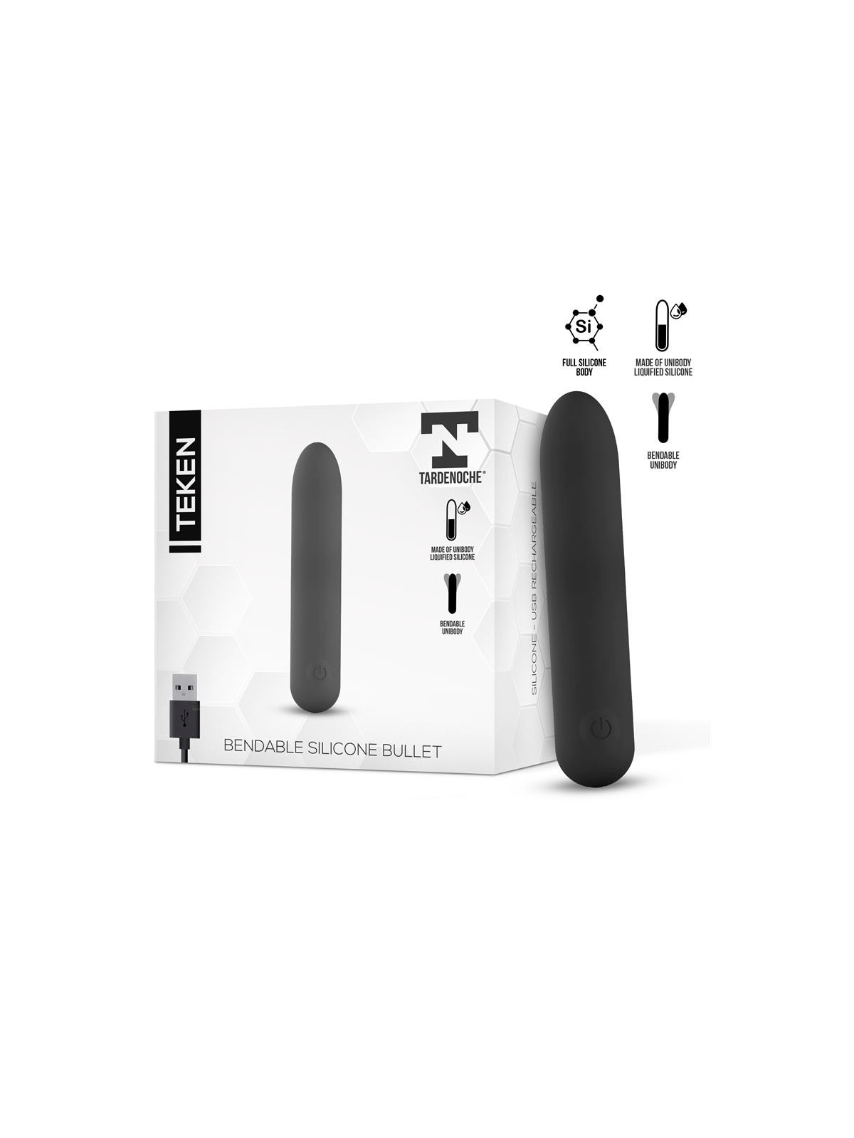 Teken Bala Vibradora Flexible Silicona Líquida Unibody USB Magnético