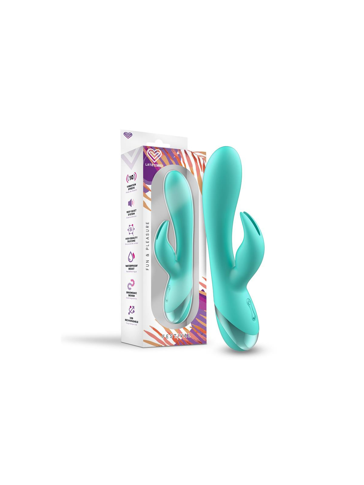 Vibrador Pertes USB Celeste