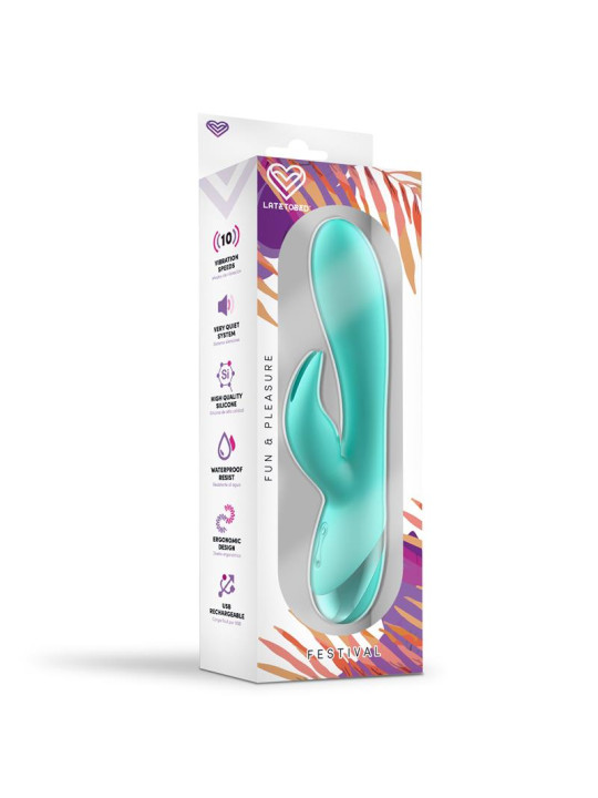 Vibrador Pertes USB Celeste