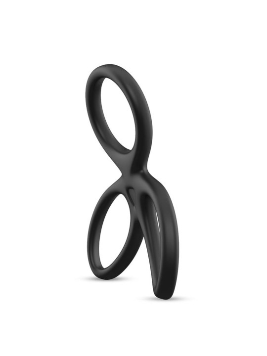 Anillo Triple Pene y Testículos Silicona Líquida Flexible