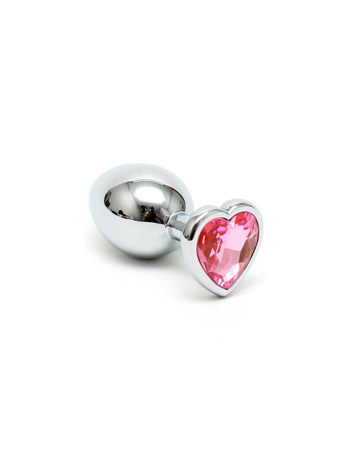 Plug Anal Acero Inox Cristal Corazón Rosa