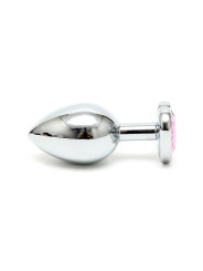 Plug Anal Acero Inox Cristal Corazón Rosa