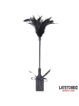 Multi Feathers Tickler and Lace Ribbon Paddle Comb